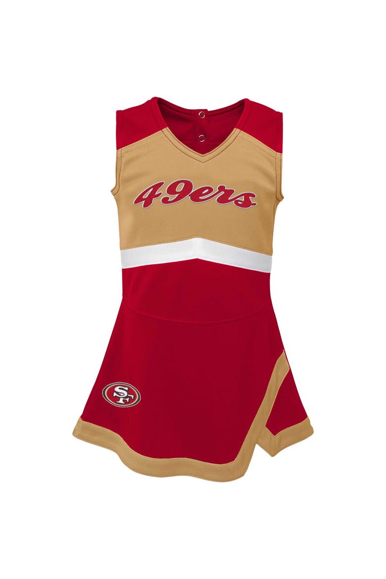 Girls Infant Scarlet San Francisco 49ers Cheer Captain Jumper Dress, Alternate, color, Scarlet