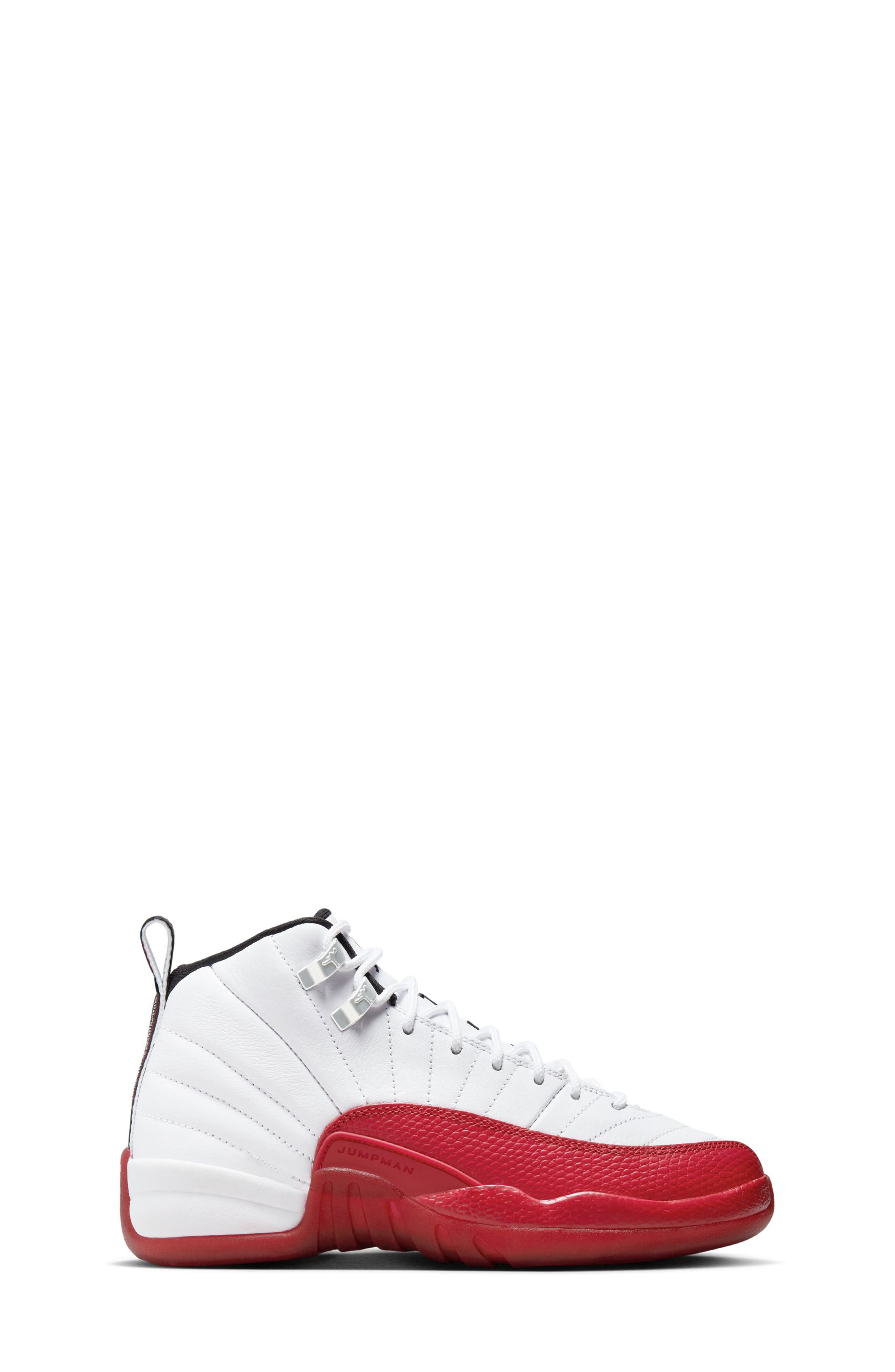 Jordan Kids' Air Jordan 12 Retro Basketball Shoe, Alternate, color, White/ Black/ Varsity Red