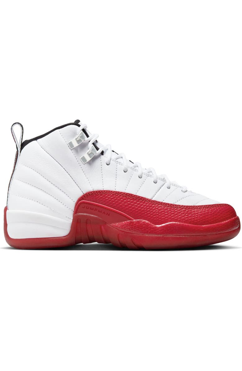Jordan Kids' Air Jordan 12 Retro Basketball Shoe, Alternate, color, White/ Black/ Varsity Red