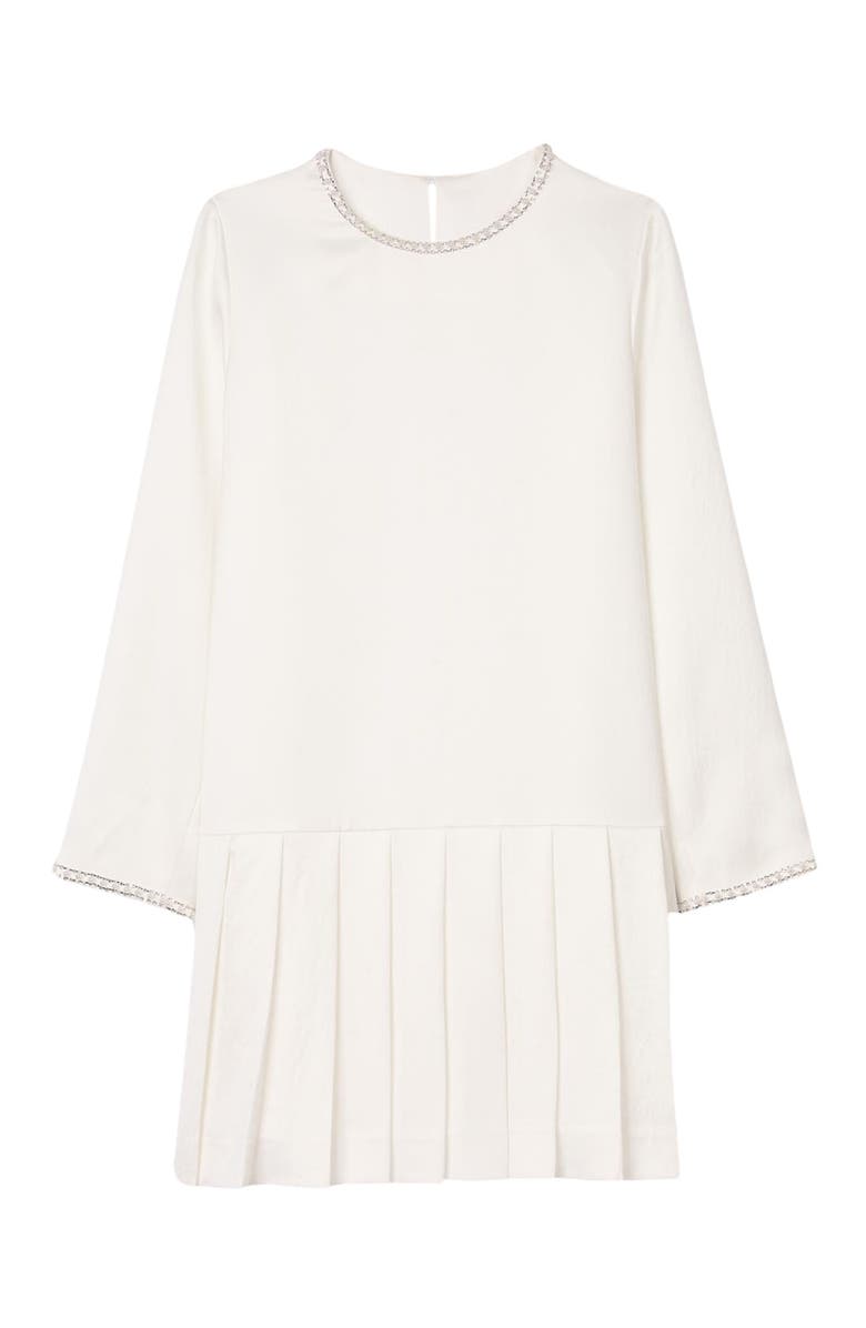 SANDRO Short satin-effect beaded dress, Alternate, color,