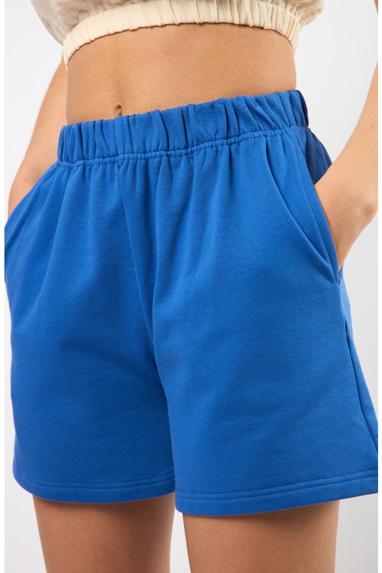The Lakeside Set Cotton Graphic Sweat Shorts, Alternate, color, BLUE