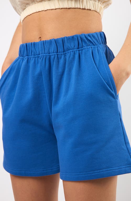 Viens Avec Moi The Lakeside Set Cotton Graphic Sweat Shorts In Blue