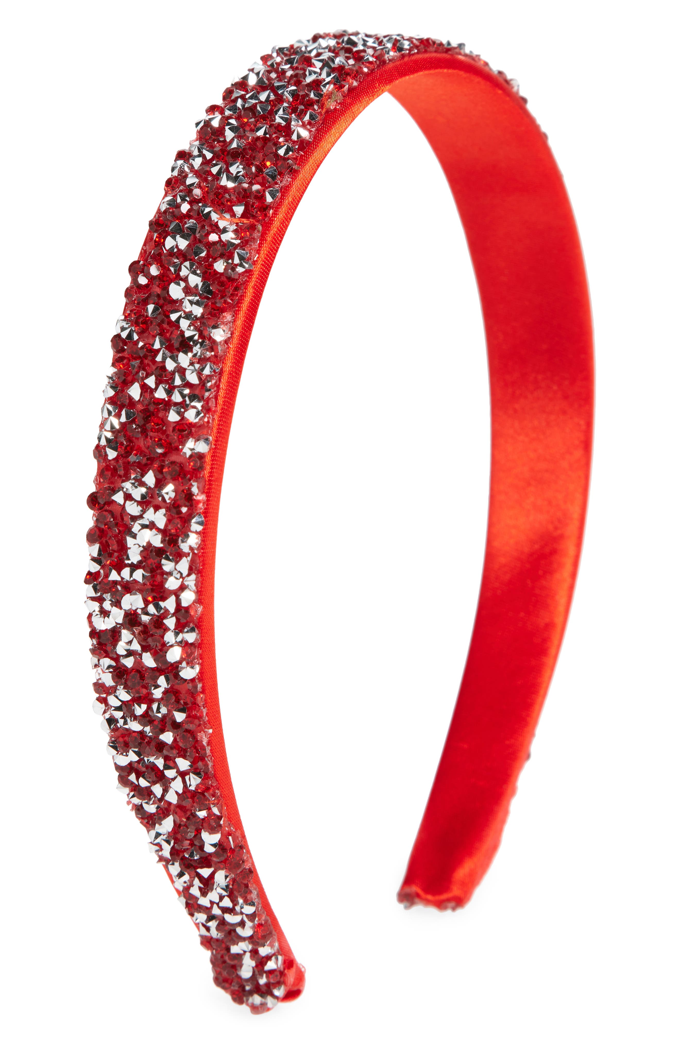 Capelli New York Kids' Rhinestone & Bead Embellished Headband in Red Combo 