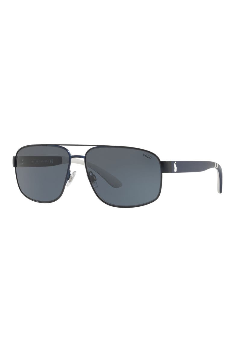 60mm Aviator Sunglasses, Alternate, color, MATTE BLUE