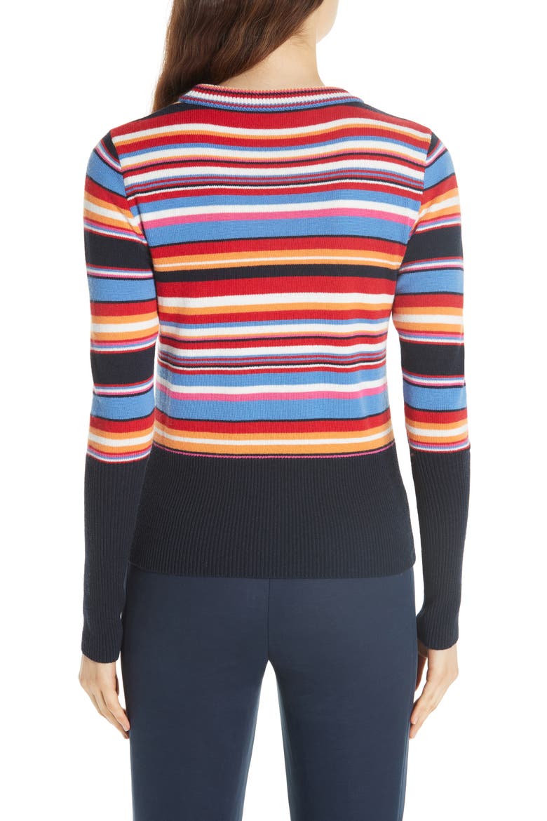 Kit Stripe Scoop Neck Sweater, Alternate, color, TORY NAY