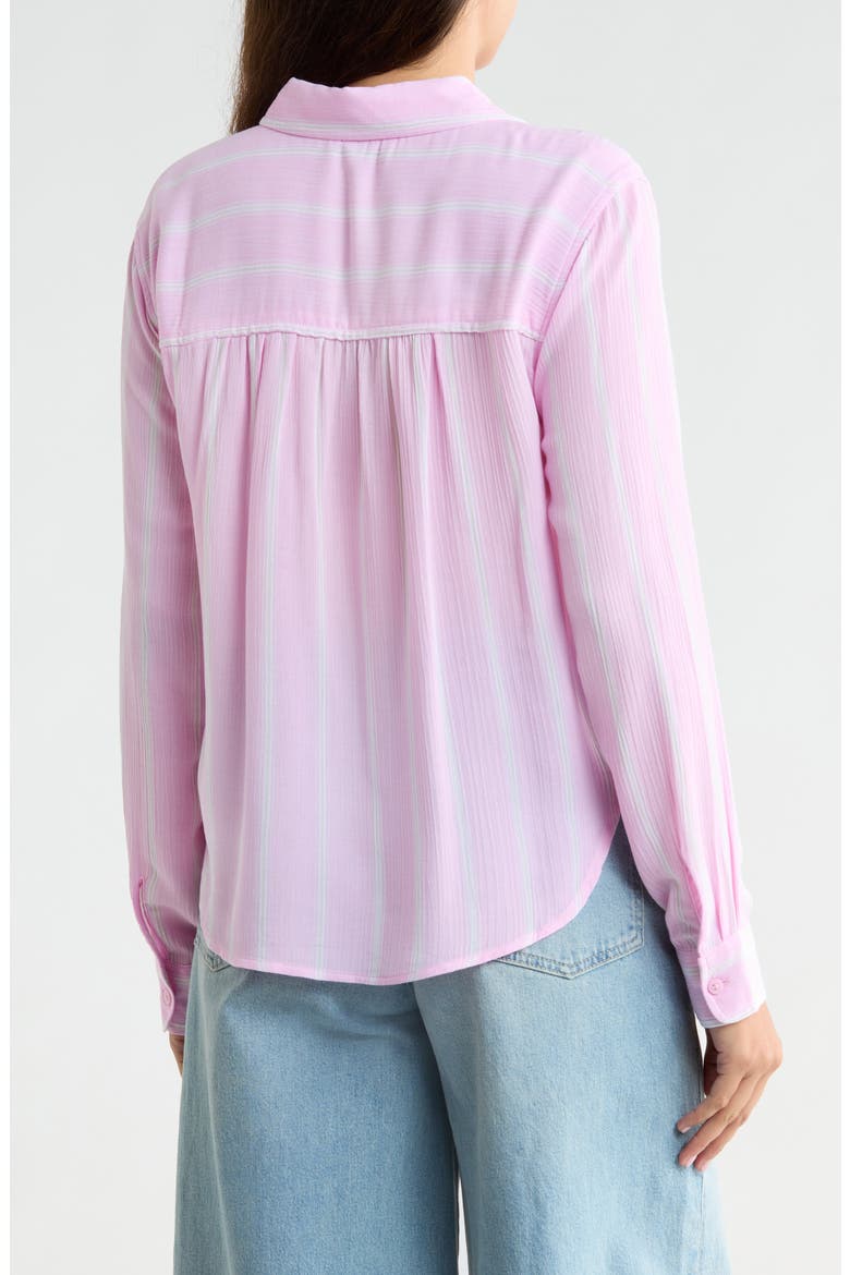 Jayleah Stripe Modal Button-Up Shirt, Alternate, color, BLUSH PINK/ MULTI
