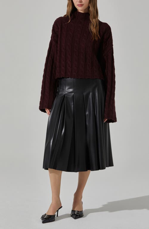 Astr The Label Sloan Cable Stitch Sweater In Animal Print