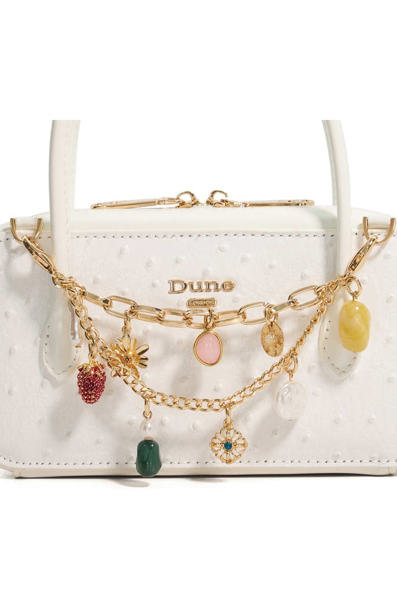 Dune London Song Leather To Handle Bag, Alternate, color, White