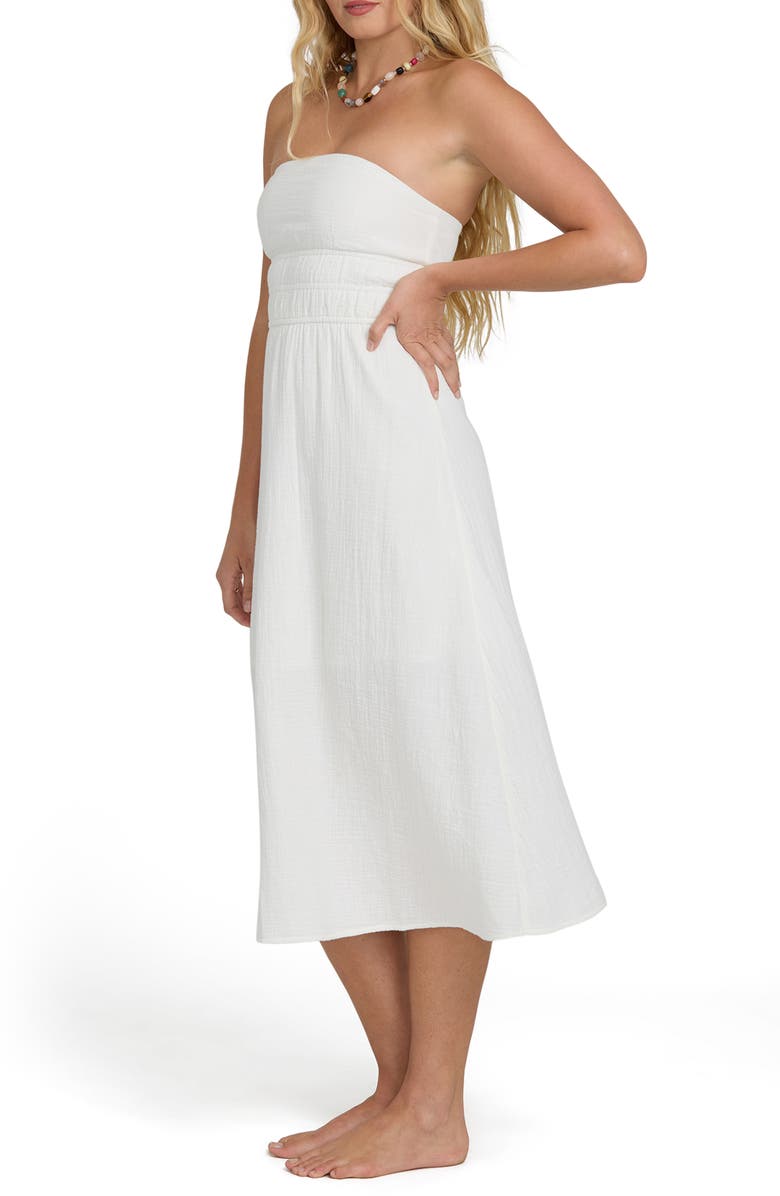 Billabong In The Sky Strapless Midi Dress, Alternate, color, Salt Crystal
