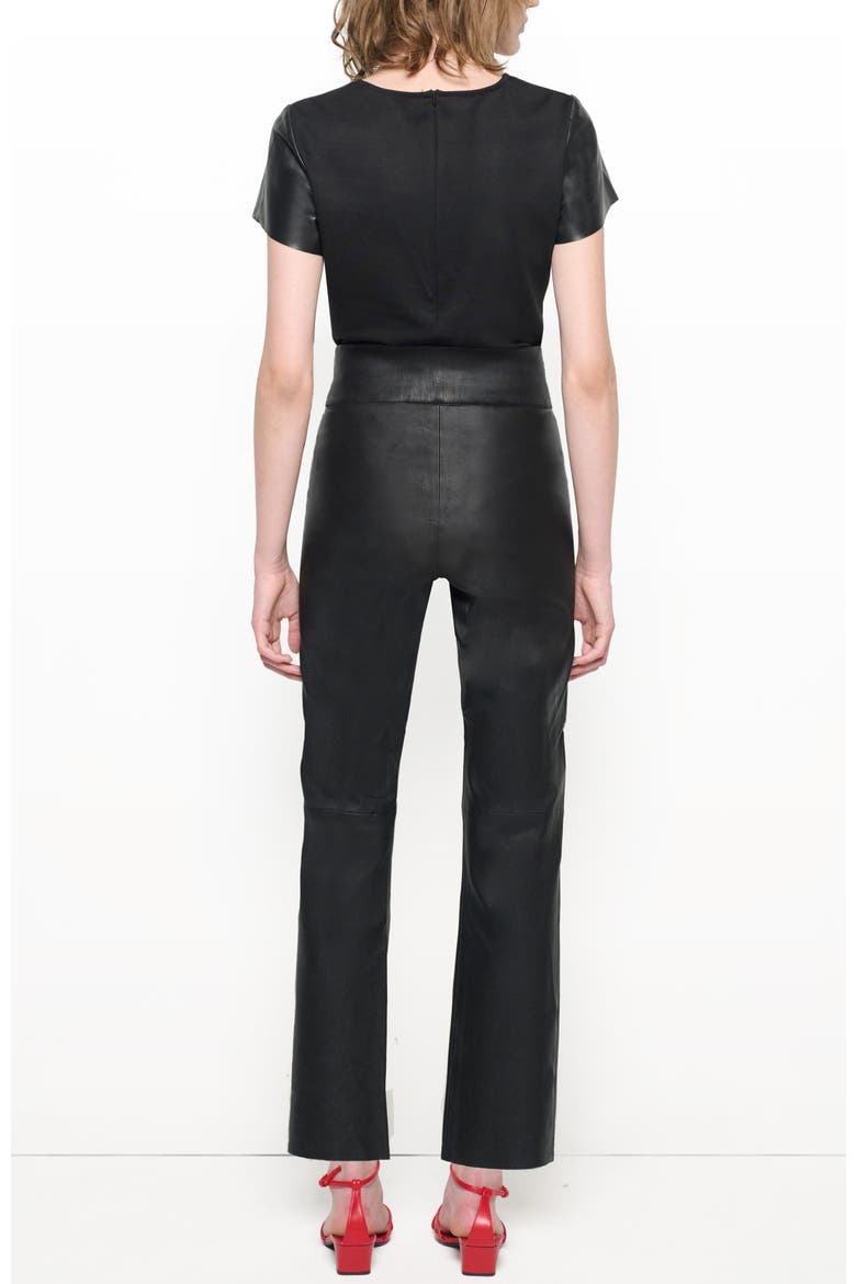 Reagan Stretch Leather Leggings, Alternate, color, BLACK