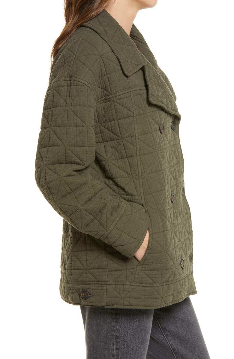 Treasure & Bond Double Breasted Diamond Quilted Cotton Jacket, Alternate, color, 