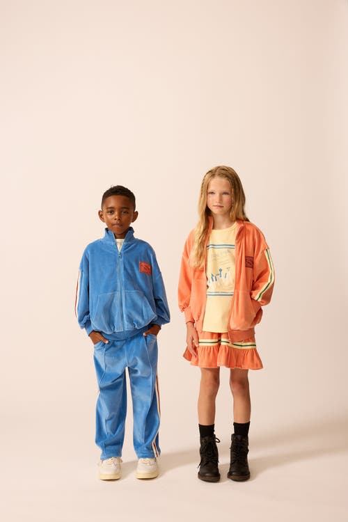 The Sunday Collective Velour Riley Track Pants In Blue