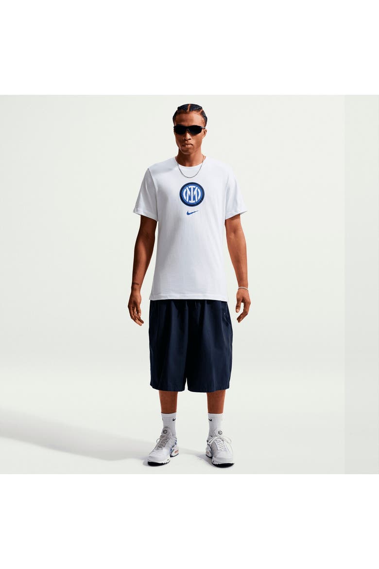 Men's Nike White Inter Milan Crest T-Shirt, Alternate, color, White