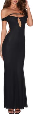 Tiger Mist Kerrigan Off the Shoulder Cut Out Maxi Dress