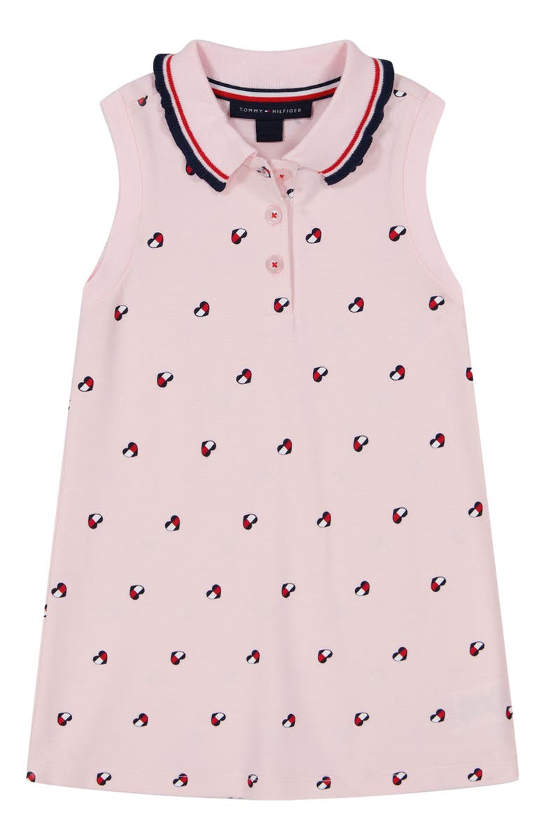 Tommy Hilfiger Heart Logo Piqué Polo Dress, Main, color, Pink