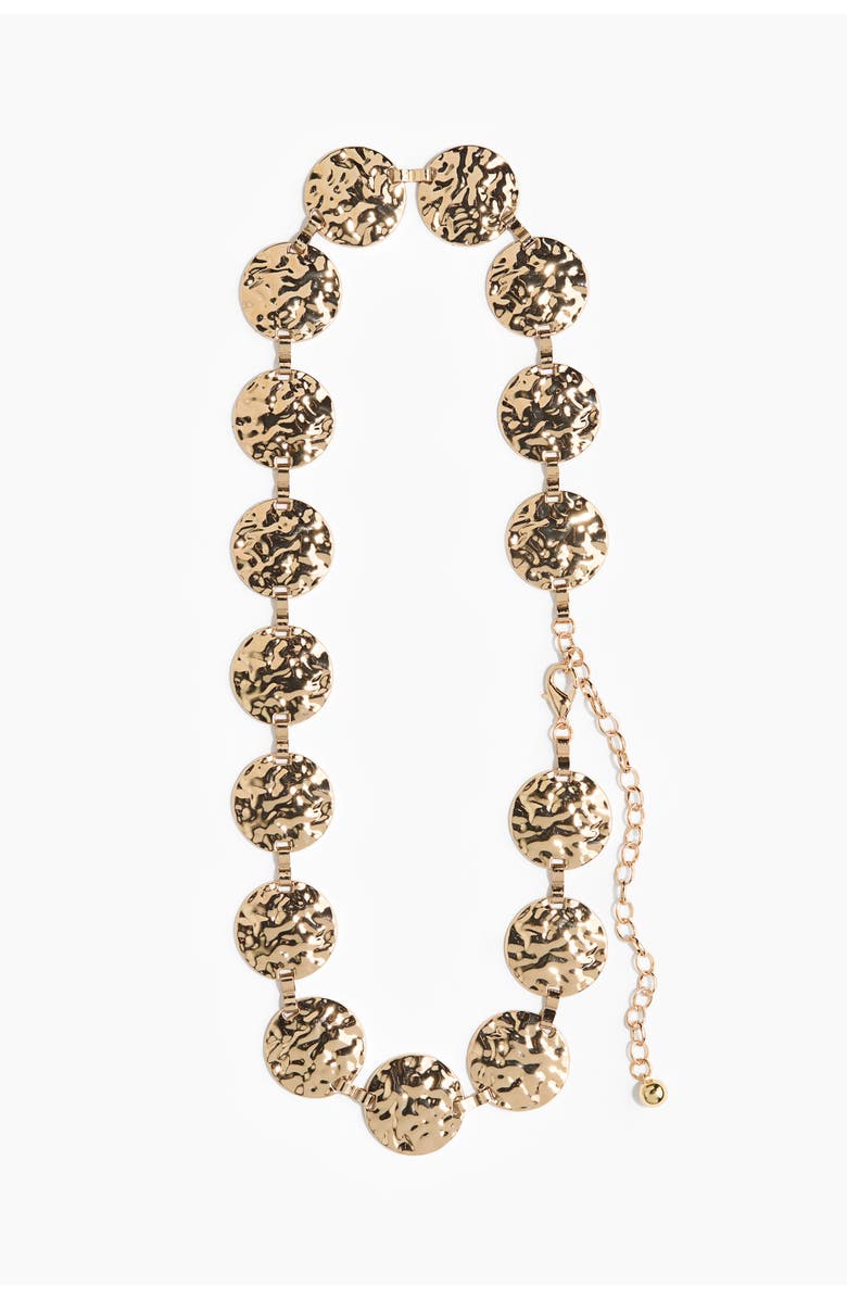 H&M Metal-disc waist belt, Main, color, Gold-Colored