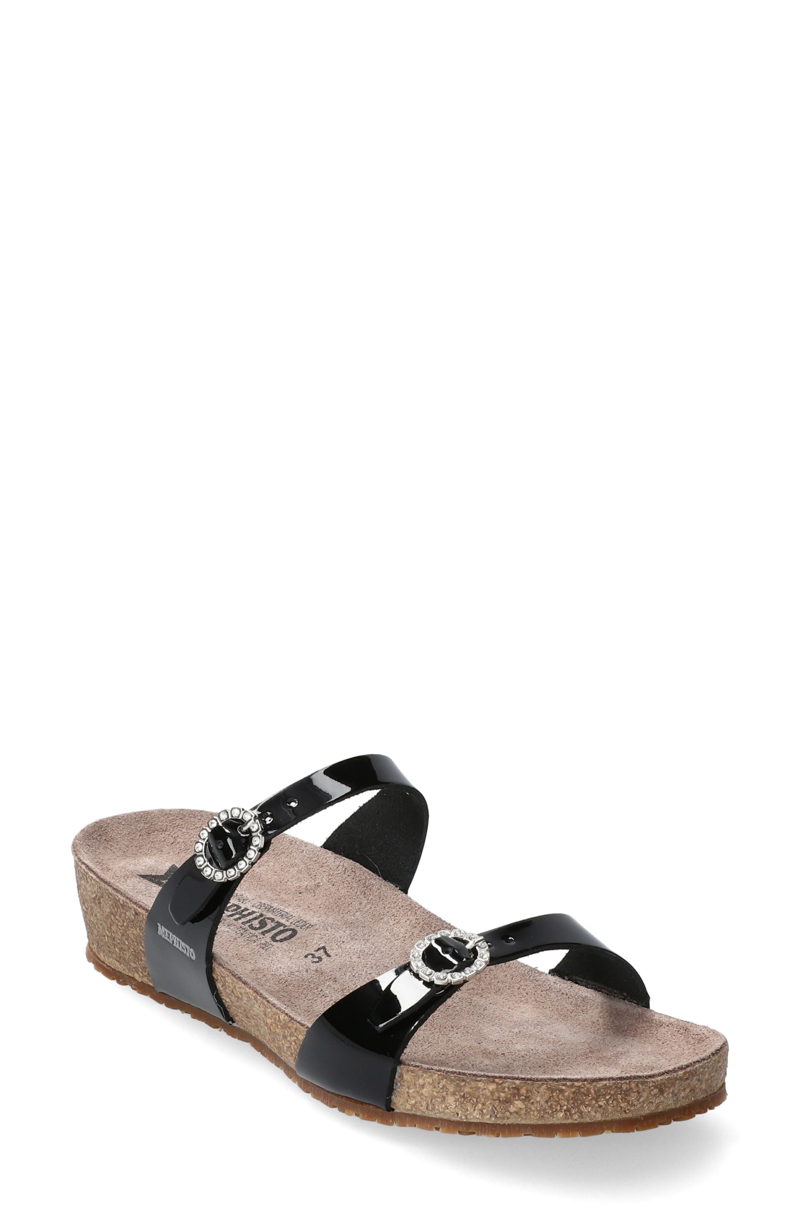 Mephisto Idelya Crystal Buckle Slide Sandal, Main, color, 