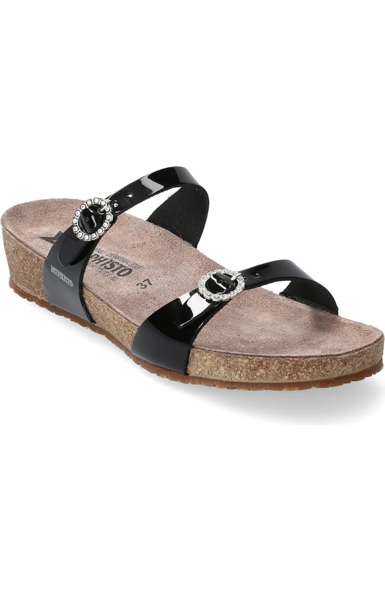 Mephisto Idelya Crystal Buckle Slide Sandal, Main, color,