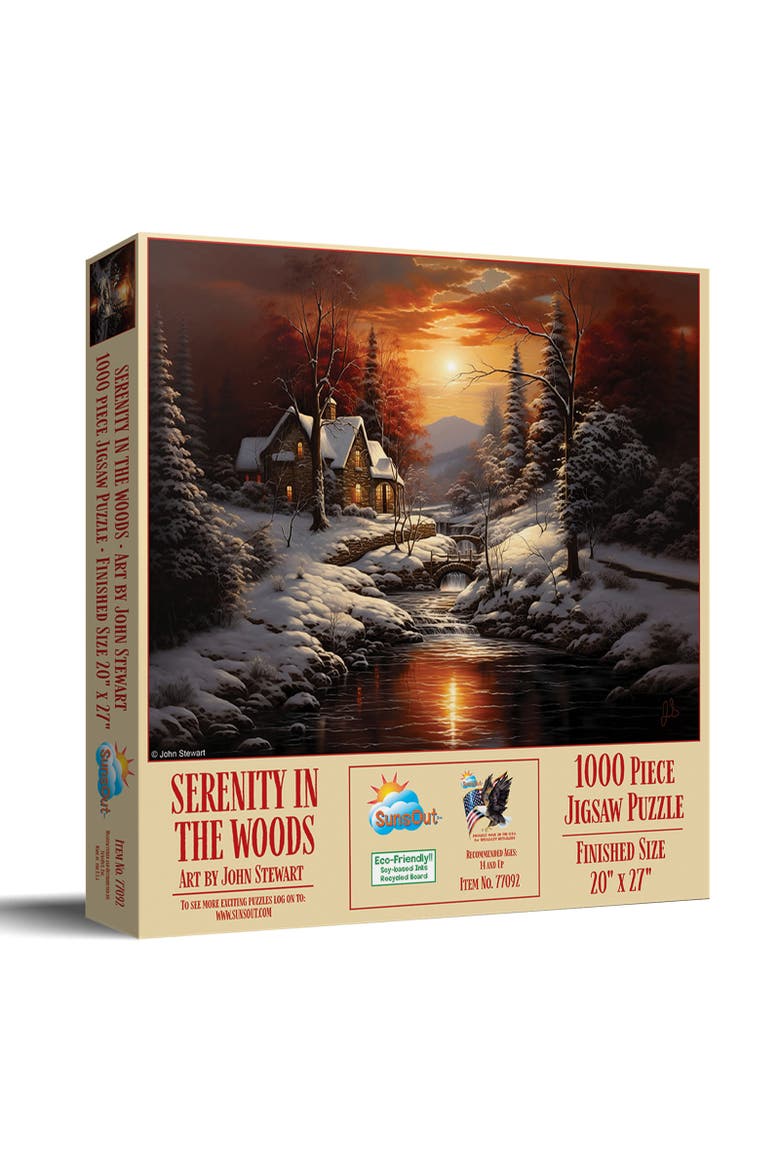 Serenity in the Woods 1000 piece Jigsaw Puzzle for Adults, Main, color, Multicolor