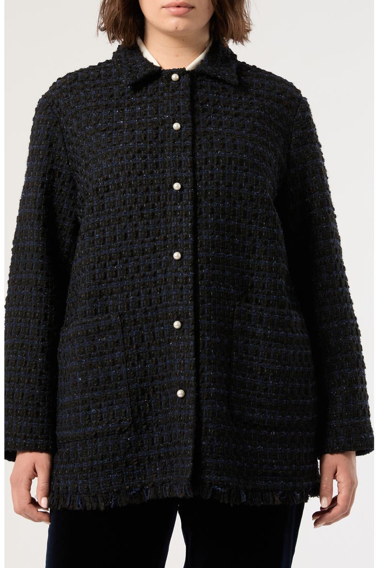 Ariete Tweed Jacket, Main, color, BLUE/ BLACK