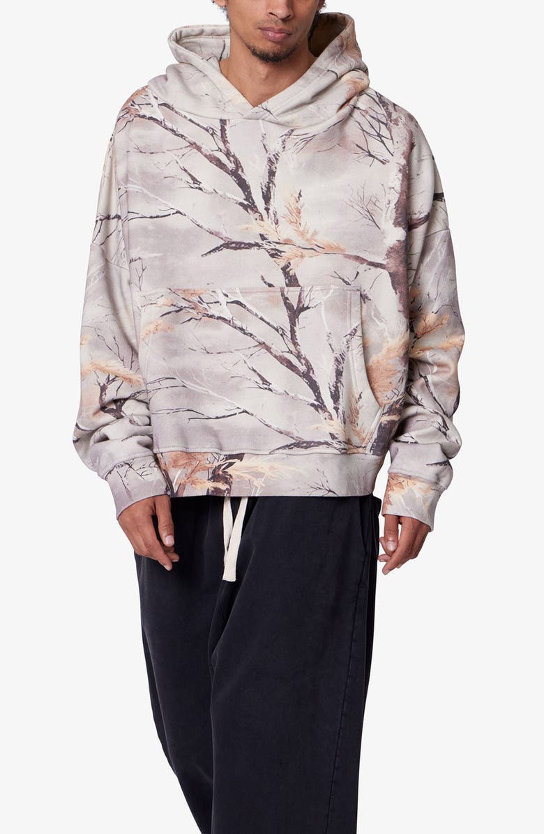 mnml Camo Print Oversize Cotton Pullover Hoodie, Alternate, color, 