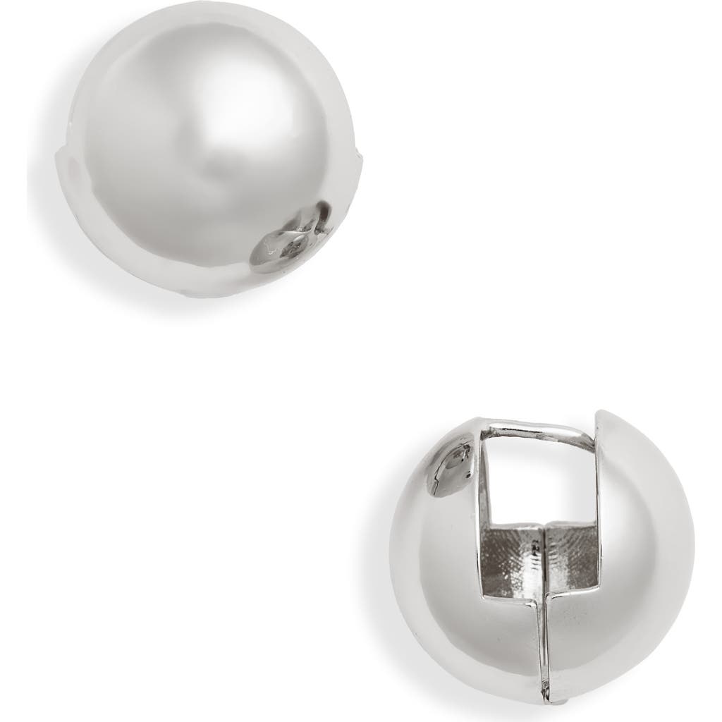Nordstrom Polished Sphere Huggie Earrings In Silver
