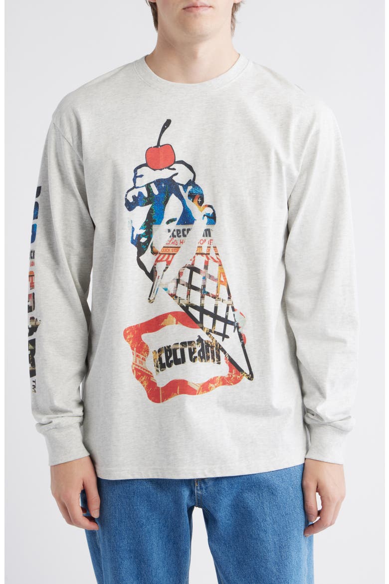 Cone Man Graphic Long Sleeve T-Shirt, Main, color, LIGHT GRAY