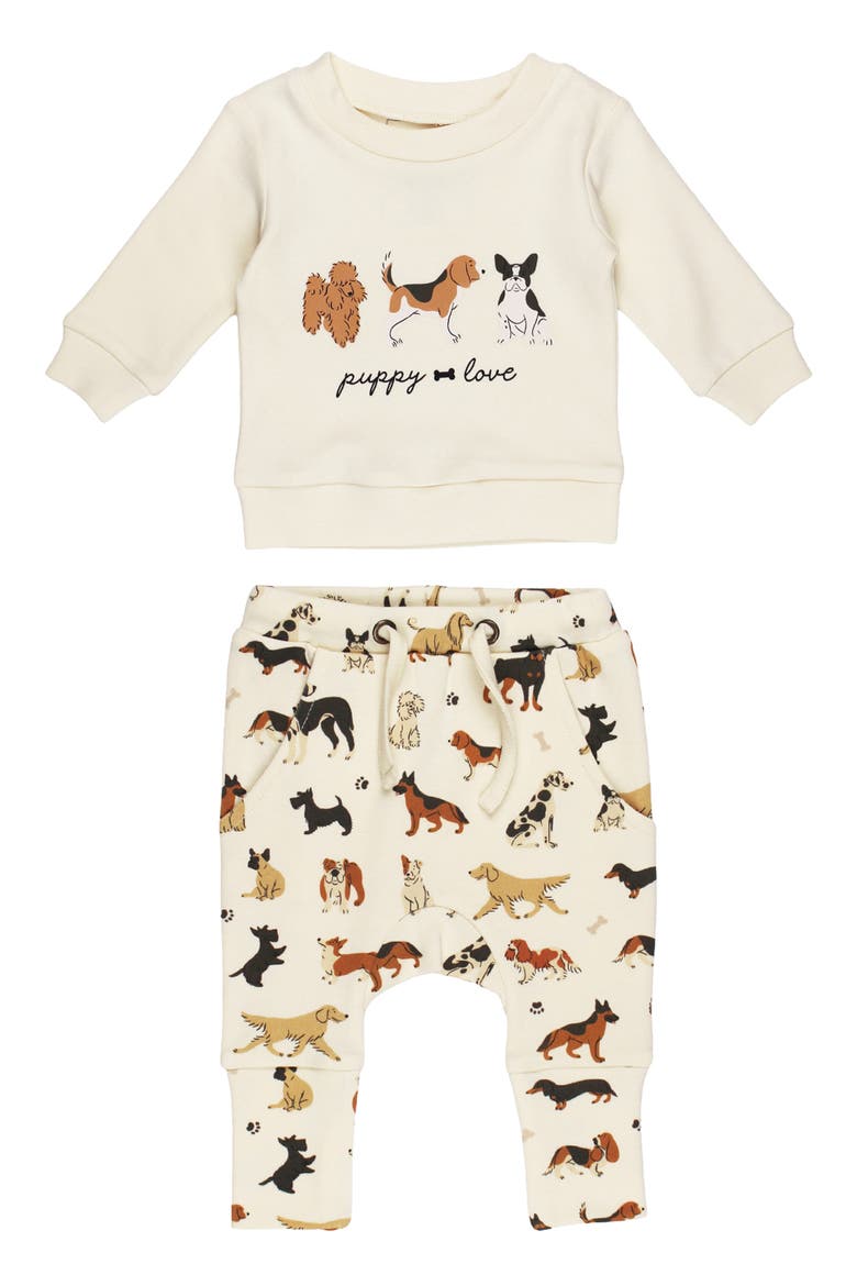 Sweatshirt & Joggers Set, Main, color, PUPPY LOVE