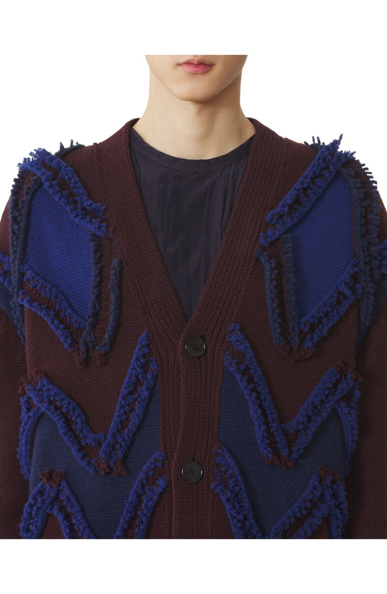 Lanvin Oversized Cardigan In Jacquard, Alternate, color, Bacchus