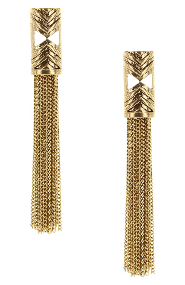 OLIVIA WELLES Lyla Fringe Earrings, Main, color, Gold