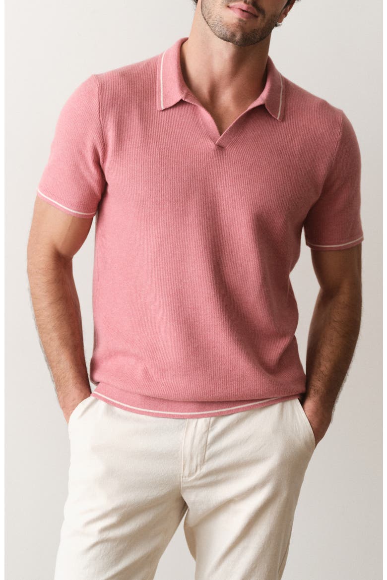 Liam Cotton Blend Sweater Polo, Main, color, WITHERED ROSE