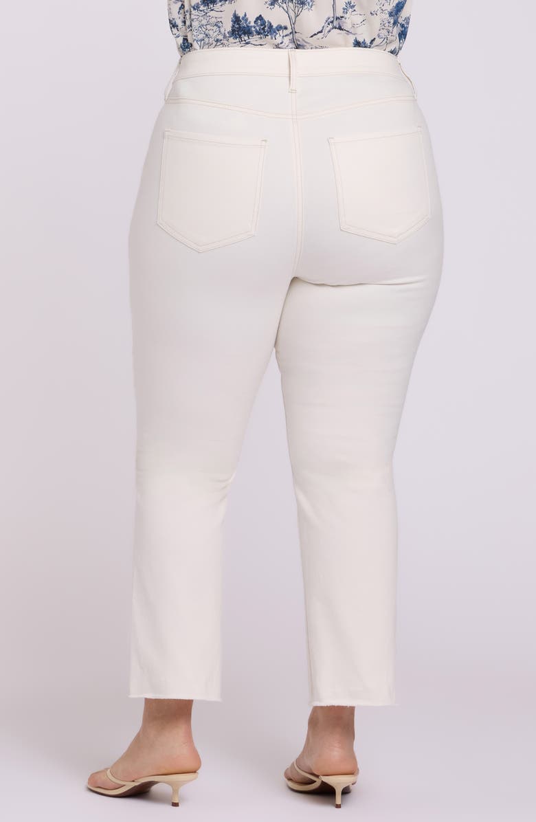 NYDJ Billie Frayed High Waist Ankle Mini Bootcut Jeans, Alternate, color, Vintage White