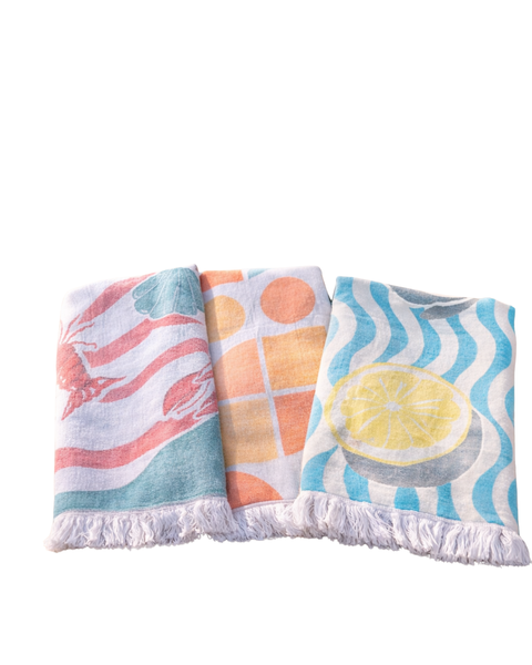 Coastal Print Towel Set (Set of 3)