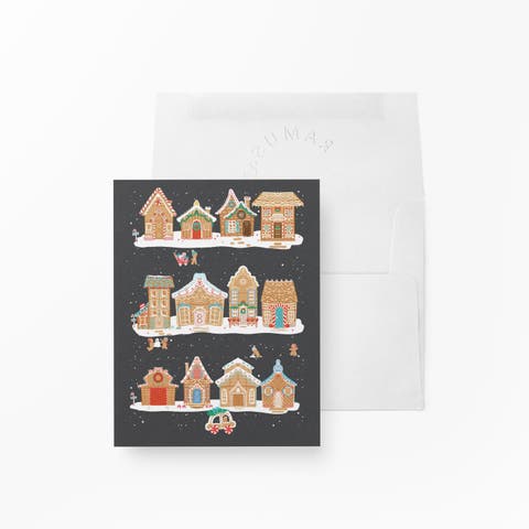 Winter/Holiday Greeting Cards "Gingerbread Town"