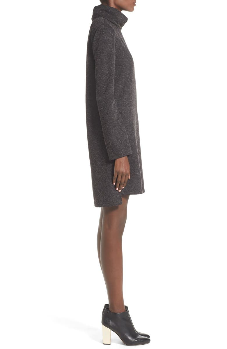 WAYF Rib Knit Turtleneck Shift Dress, Alternate, color, 