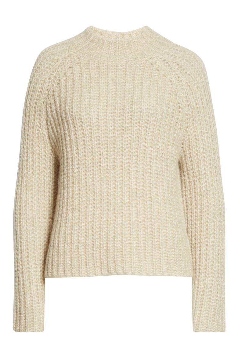 Marled Shaker Stitch Raglan Sleeve Sweater, Alternate, color, SEPIA