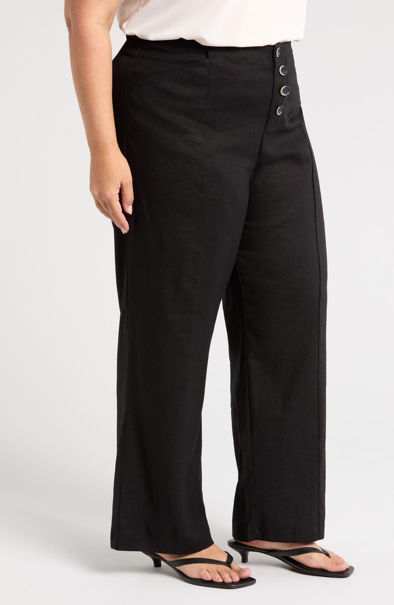 Universal Standard Coastal Midweight High Waist Linen Blend Pants, Alternate, color, 