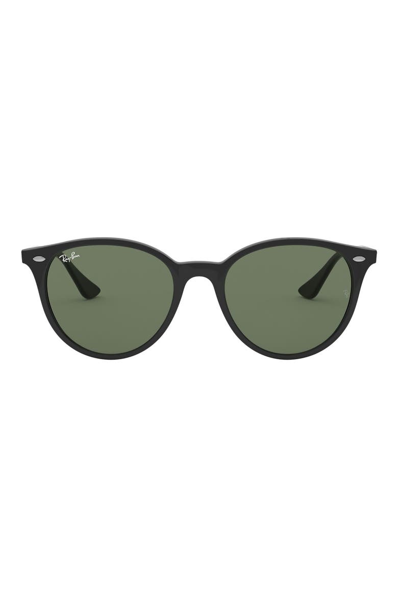 Phantos 53mm Polarized Round Sunglasses, Main, color, BLACK/ GREEN SOLID