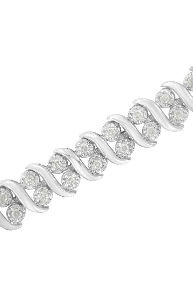 Haus of Brilliance Silver 1 cttw Double Row Miracle-Set Diamond Tennis Bracelet, Alternate, color, White