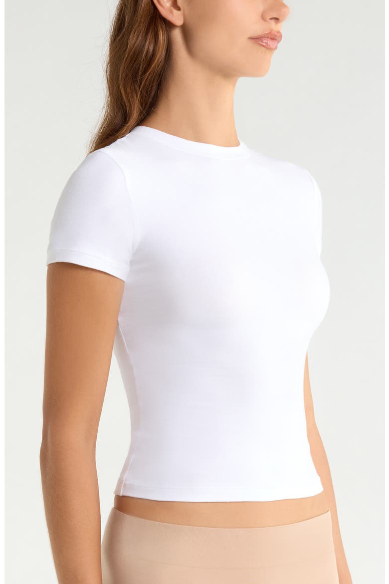 Sculpting Stretch Cotton Jersey T-Shirt, Alternate, color, WHITE