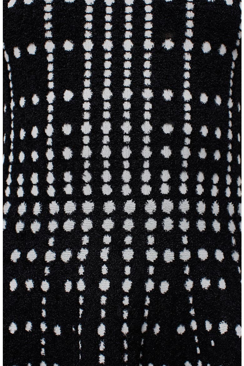 Dot Jacquard Fit & Flare Knit Dress, Alternate, color, BLACK MULTI