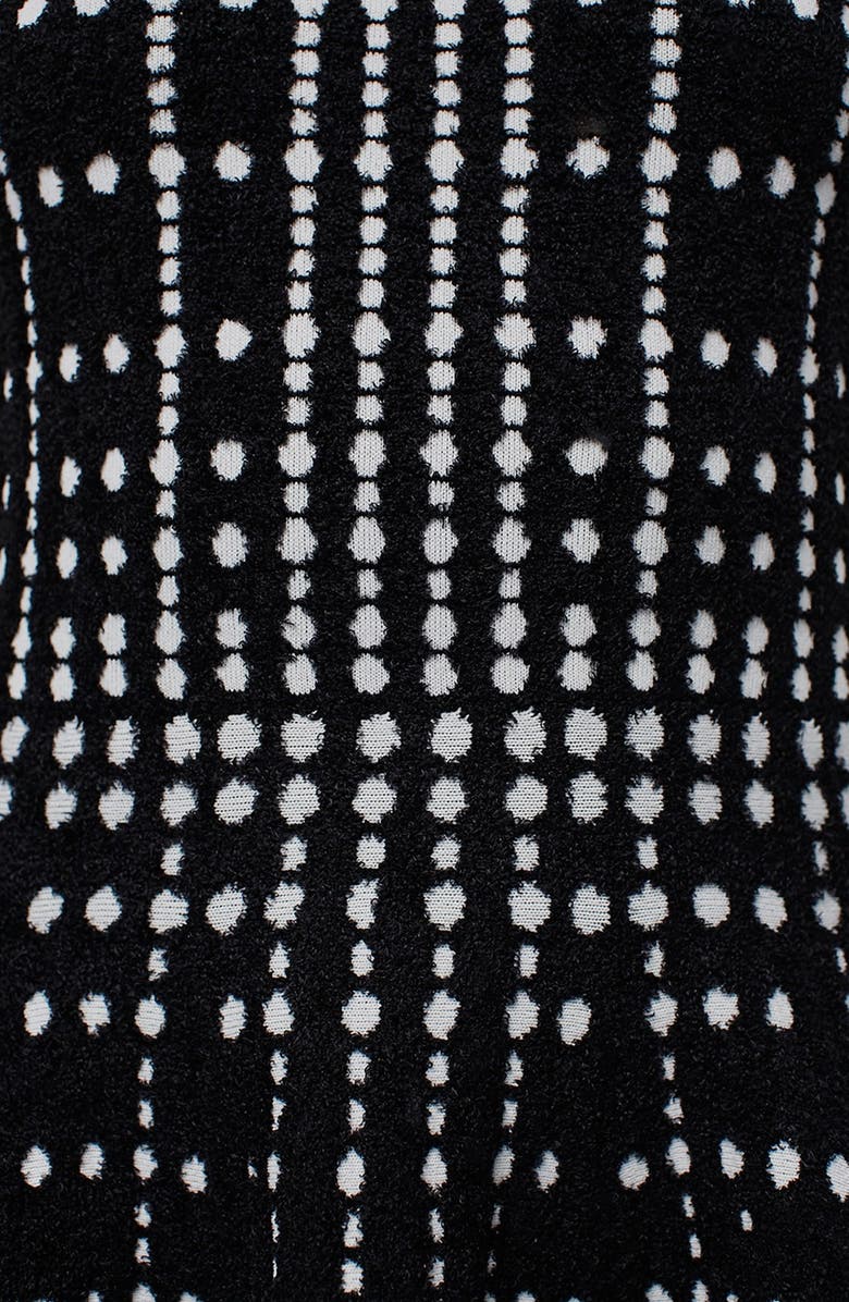 Topshop Dot Jacquard Fit & Flare Knit Dress, Alternate, color,