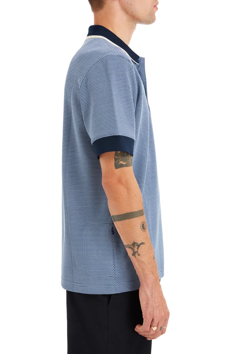 Sealskinz Ingworth Moon Print Polo, Alternate, color, Royal Blue/ Cream