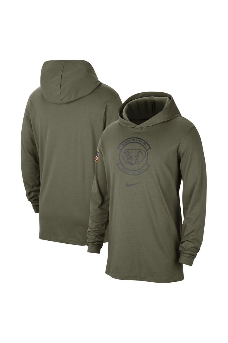 Men's Nike  Olive Alabama Crimson Tide Military Pack Long Sleeve Hoodie T-Shirt, Main, color, Olive