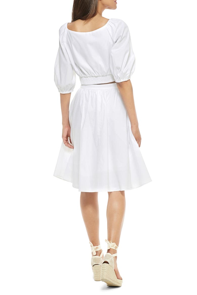 India Button-Up Two-Piece Dress, Alternate, color, WHITE