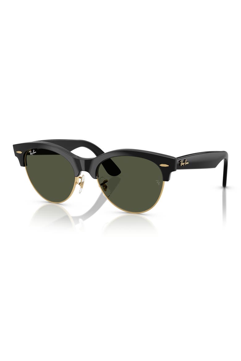 Clubmaster Way 54mm Square Sunglasses, Alternate, color, BLACK AND GOLD