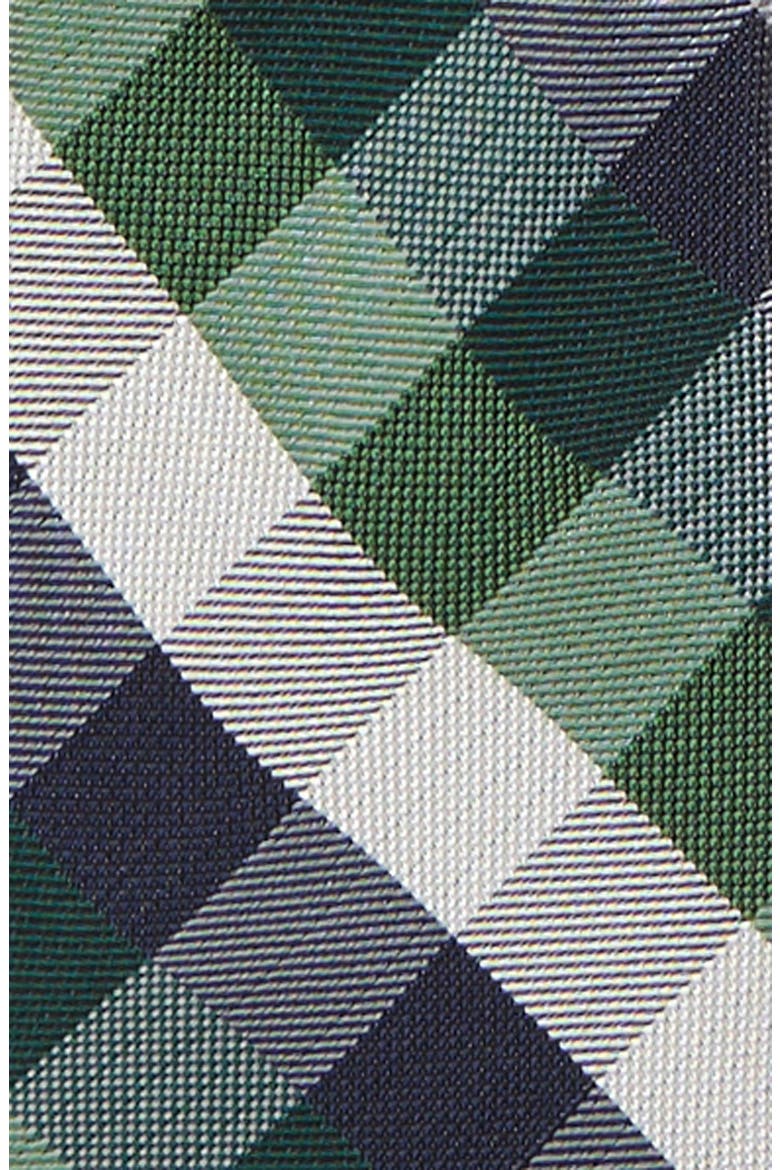 Kids' Anders Check Pre Tied Silk Blend Tie, Alternate, color, GREEN
