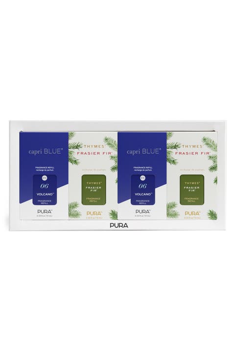Capri Blue Volcano & Thymes Frasier Fir 4-Pack Diffuser Fragrance Refills $82 Value