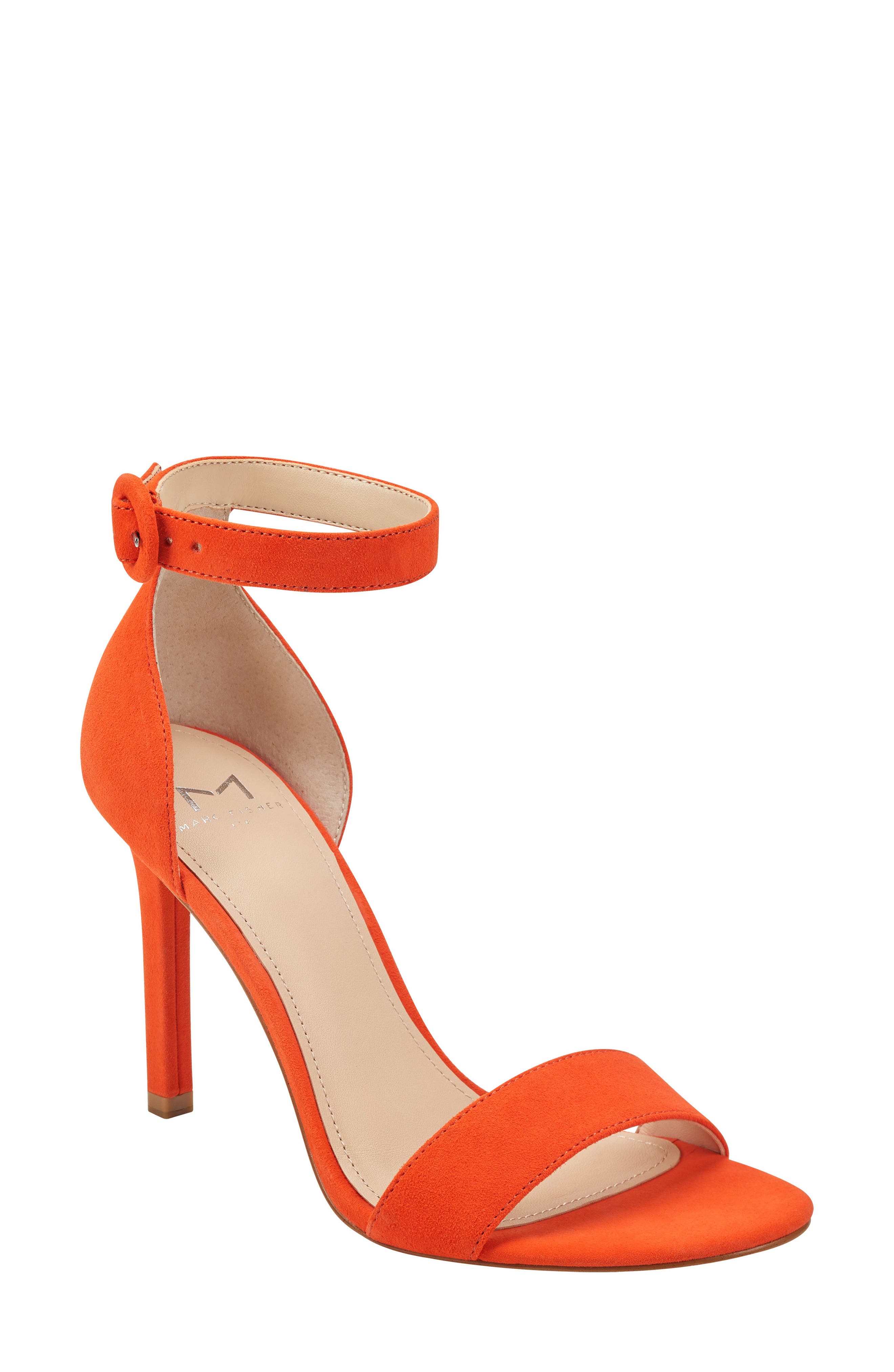 Kora Ankle Strap Sandal, Main, color, WARM TANGERINE SUEDE