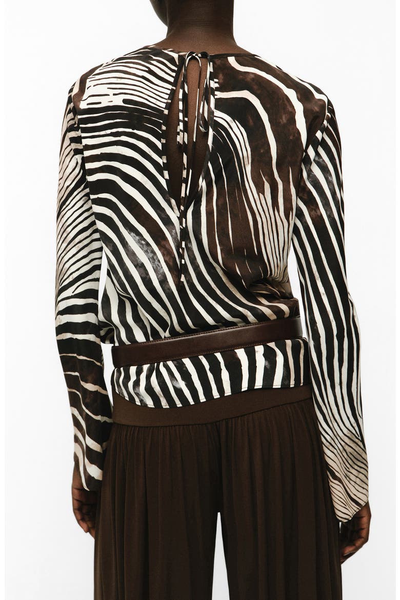 Zebra Print Top, Alternate, color, BLACK
